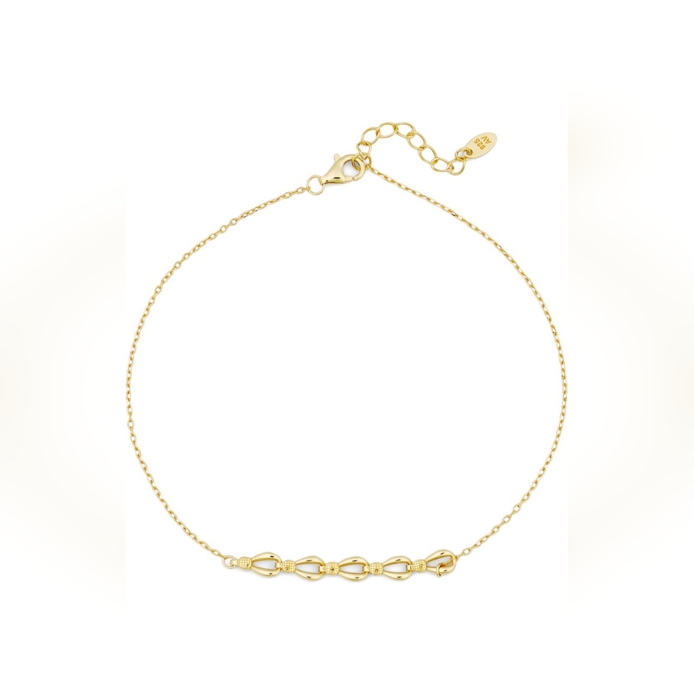 Argento Vivo Sterling Silver Frontal Station Anklet